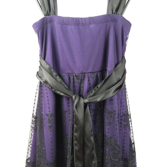 Candy Couture Baby Doll Lace  Dress Violet Black Overlay Size Medium - Picture 5 of 5